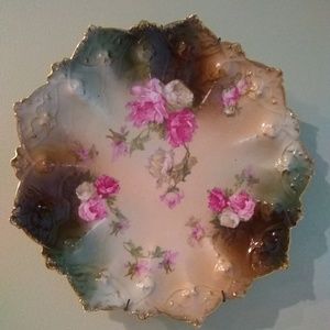 Vintage MZ Austria Scalloped Porcelain Plate Wall